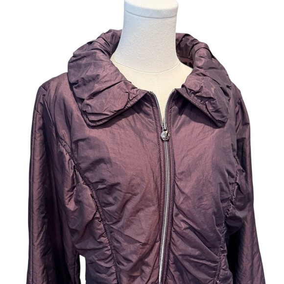 Laundry by Design Iridescent Purple Ruched Winter Jacket Womens XL - Picture 3 of 14